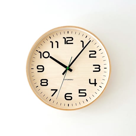 【名入れ付き】 KATOMOKU plywood clock 23 シナ文字盤 ナチュラル km-145NA 木製 掛け時計