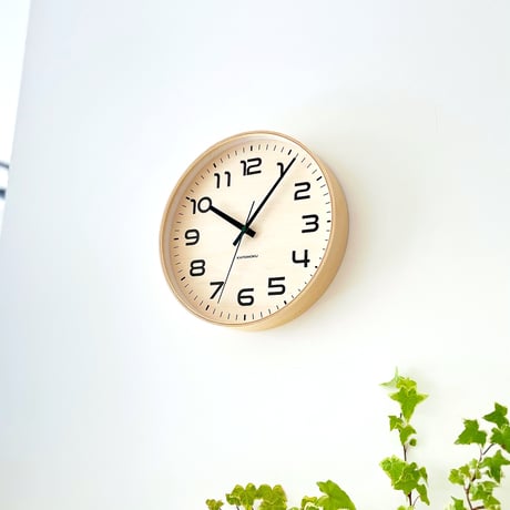 【名入れ付き】 KATOMOKU plywood clock 23 シナ文字盤 ナチュラル km-145NA 木製 掛け時計
