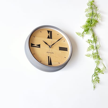 【名入れ付き】KATOMOKU muku clock 17 グレー km-118GR 木製 掛け時計