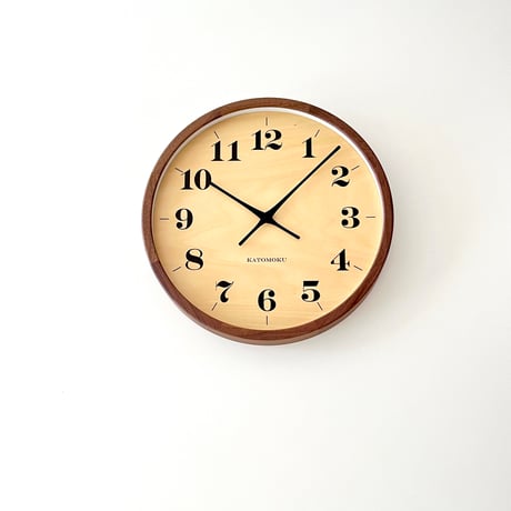 【名入れ付き】KATOMOKU muku clock 22 ウォールナット km-142WA 木製 掛け時計