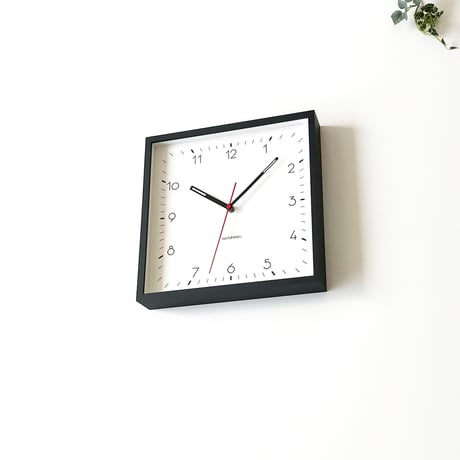 【名入れ付き】KATOMOKU square clock 3 ブラック km-114BK 木製 掛け時計