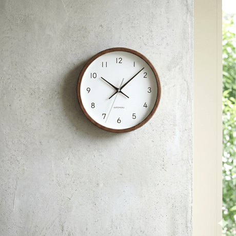 【名入れ付き】KATOMOKU muku clock 13 ブラウン km-104BR 木製 掛け時計