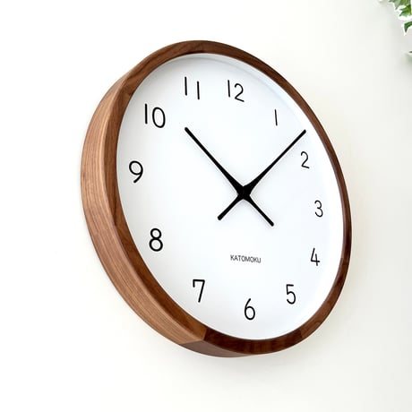 【名入れ付き】KATOMOKU muku clock 13 LL-size ウォールナット km-139WA 木製 掛け時計