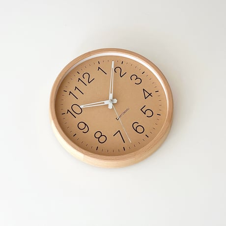 【名入れ付き】KATOMOKU muku clock 2 ナチュラル km-45NA 木製 掛け時計