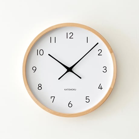【名入れ付き】KATOMOKU muku clock 13 LL-size ナチュラル km-139NA 木製 掛け時計