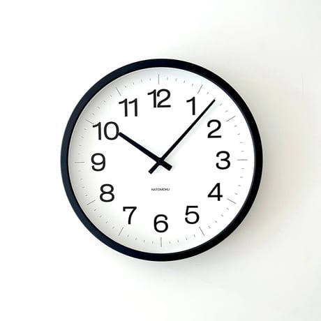【名入れ付き】 KATOMOKU muku clock 16 LL-size ブラック km-116BK 木製 掛け時計