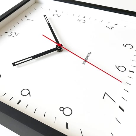 【名入れ付き】KATOMOKU square clock 3 ブラック km-114BK 木製 掛け時計