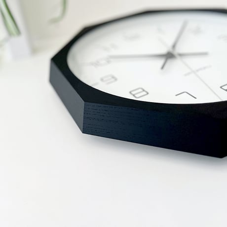 【名入れ付き】KATOMOKU muku clock 11 八角形 ブラック km-94BK8 木製 掛け時計