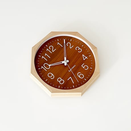 【名入れ付き】 KATOMOKU muku clock 2 八角形 ウォールナット文字盤 km-73NA8 木製 掛け時計