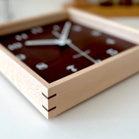 【名入れ付き】 KATOMOKU muku square clock 4 ハードメープル km-144HM 木製 掛け時計