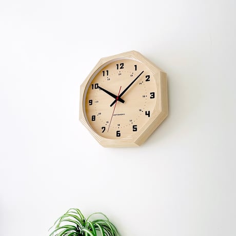 【名入れ付き】KATOMOKU muku clock 8 八角形 ナチュラル km-81NA8 木製 掛け時計