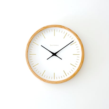 【名入れ付き】 KATOMOKU muku clock 18 オーク km-129OA 木製 掛け時計