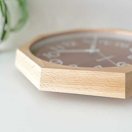 【名入れ付き】 KATOMOKU muku clock 2 八角形 ウォールナット文字盤 km-73NA8 木製 掛け時計
