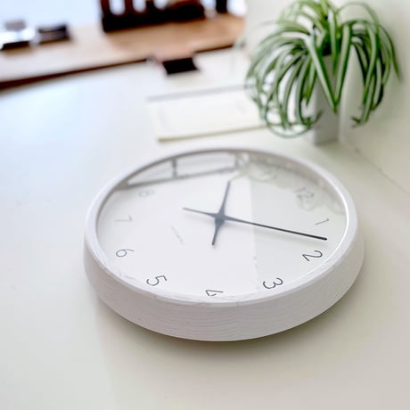 【名入れ付き】KATOMOKU muku clock 7 ホワイト km-60WH 木製 掛け時計