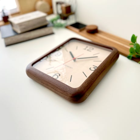 【名入れ付き】KATOMOKU muku clock 19 ウォールナット km-133WA 木製 四角