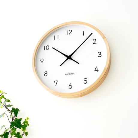 【名入れ付き】KATOMOKU muku clock 13 LL-size ナチュラル km-139NA 木製 掛け時計
