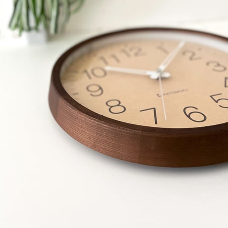 【名入れ付き】 KATOMOKU muku clock 2 ブラウン km-45BR 木製 掛け時計