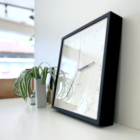 【名入れ付き】KATOMOKU square clock 3 ブラック km-114BK 木製 掛け時計