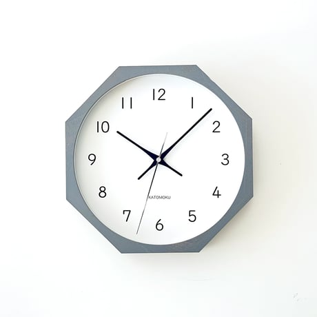 【名入れ付き】KATOMOKU muku clock 13 八角形 グレー km-104GR8 木製 掛け時計