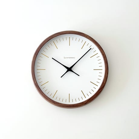 【名入れ付】 KATOMOKU muku clock 18 ウォールナット km-129WA 木製 掛け時計