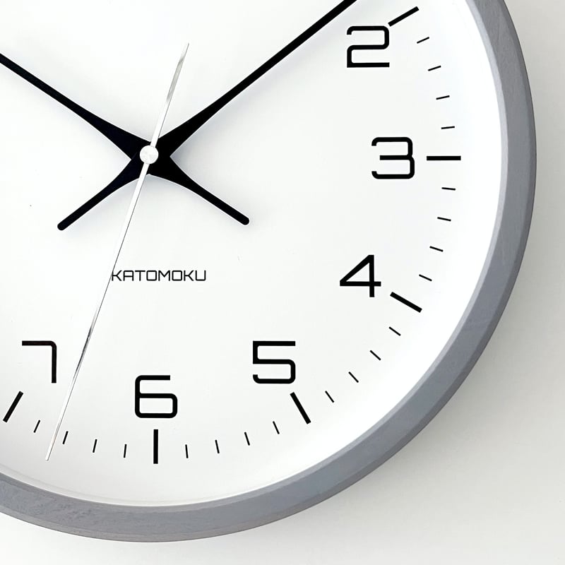 名入れ付き】KATOMOKU muku clock 11 グレー km-94GR 木製 掛け