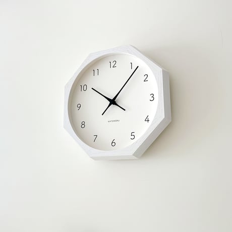 【名入れ付き】KATOMOKU muku clock 7 ホワイト km-60WH8 掛け時計 木製