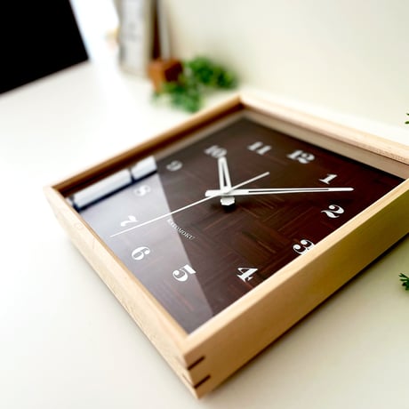 【名入れ付き】 KATOMOKU muku square clock 4 ハードメープル km-144HM 木製 掛け時計