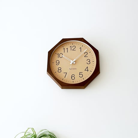 【名入れ付き】KATOMOKU muku clock 2 ブラウン km-45BR8 木製 掛け時計