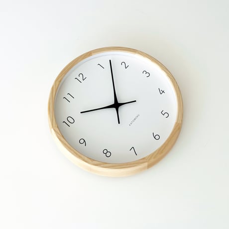 【名入れ付き】 KATOMOKU muku clock 7 ナチュラル km-60NA 木製 掛け時計