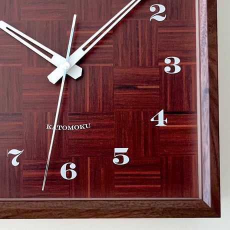 【名入れ付き】 KATOMOKU muku square clock 4 ウォールナット km-144WA 木製 掛け時計