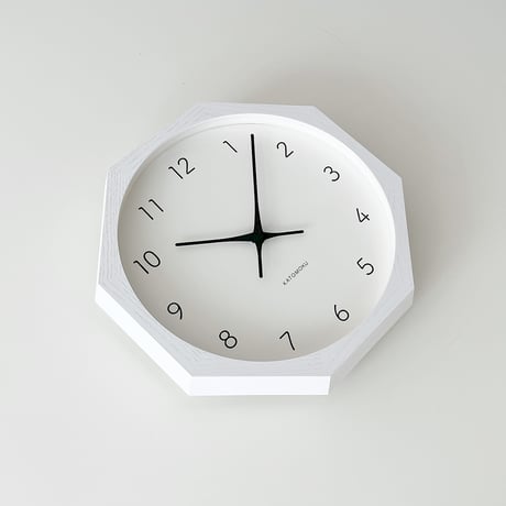 【名入れ付き】KATOMOKU muku clock 7 ホワイト km-60WH8 掛け時計 木製