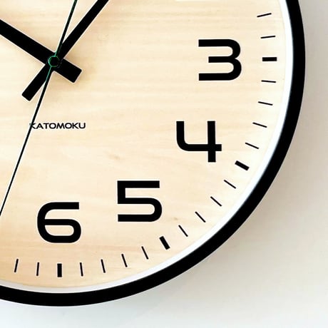 【名入れ付き】 KATOMOKU plywood clock 23 シナ文字盤 ブラック km-145BK 木製 掛け時計