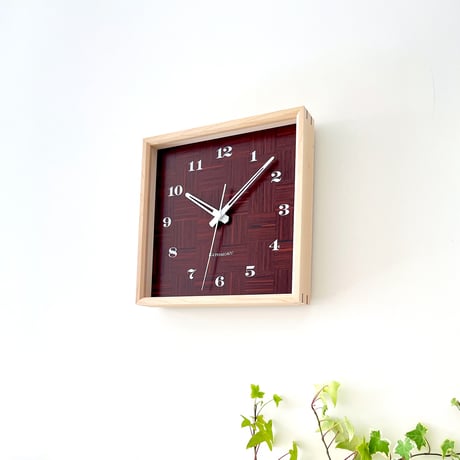 【名入れ付き】 KATOMOKU muku square clock 4 ハードメープル km-144HM 木製 掛け時計
