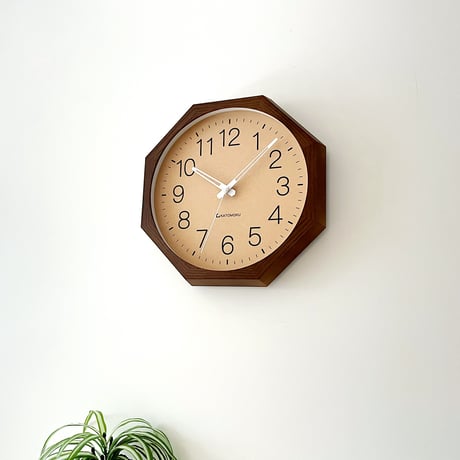 【名入れ付き】KATOMOKU muku clock 2 ブラウン km-45BR8 木製 掛け時計