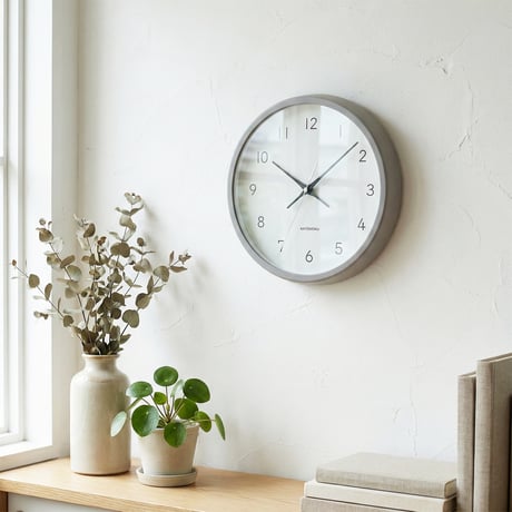 【名入れ付き】KATOMOKU muku clock 13 グレー km-104GR8 木製 掛け時計