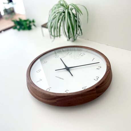 【名入れ付き】 KATOMOKU muku clock 7  ウォールナット km-93WA 木製 掛け時計