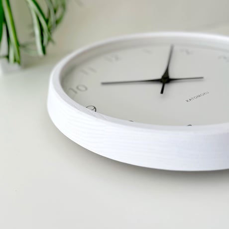 【名入れ付き】KATOMOKU muku clock 7 ホワイト km-60WH 木製 掛け時計