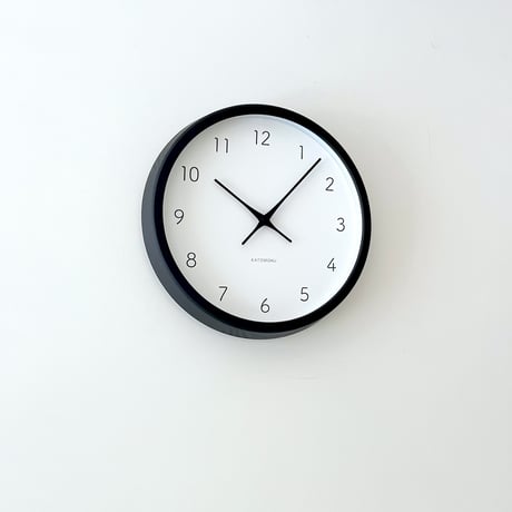 【名入れ付き】 KATOMOKU muku clock 7 ブラック km-60BK 木製 掛け時計