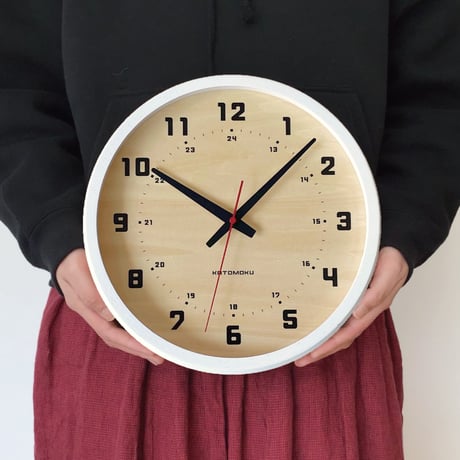 【名入れ付き】KATOMOKU muku clock 8 ホワイト km-81WH 木製 掛け時計