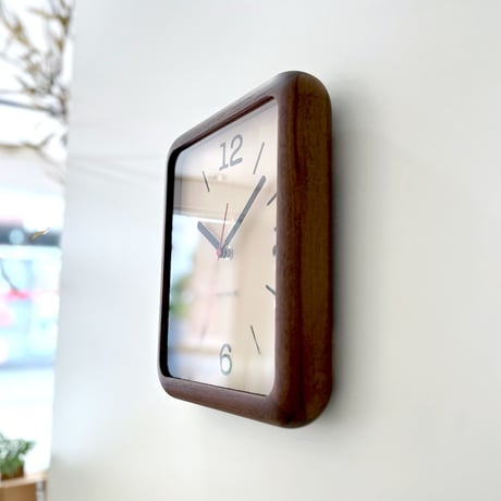 【名入れ付き】KATOMOKU muku clock 19 ウォールナット km-133WA 木製 四角