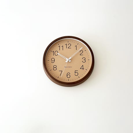 【名入れ付き】 KATOMOKU muku clock 2 ブラウン km-45BR 木製 掛け時計