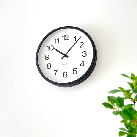 【名入れ付き】 KATOMOKU muku clock 16 LL-size ブラック km-116BK 木製 掛け時計