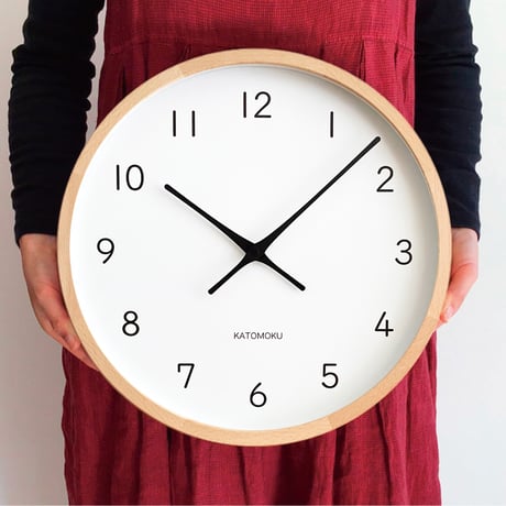 【名入れ付き】KATOMOKU muku clock 13 LL-size ナチュラル km-139NA 木製 掛け時計