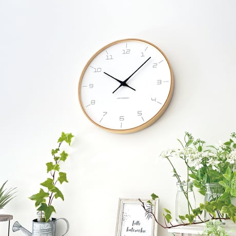 【名入れ付き】 KATOMOKU plywood clock 7 ナチュラル km-71NA 木製 掛け時計
