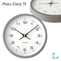 【名入れ付き】KATOMOKU muku clock 11 グレー km-94GR 木製 掛け時計