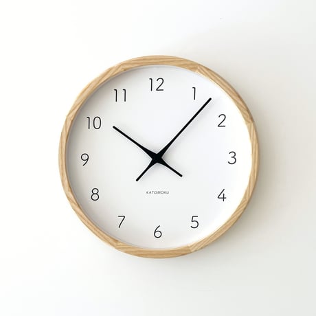 【名入れ付き】 KATOMOKU muku clock 7 ナチュラル km-60NA 木製 掛け時計