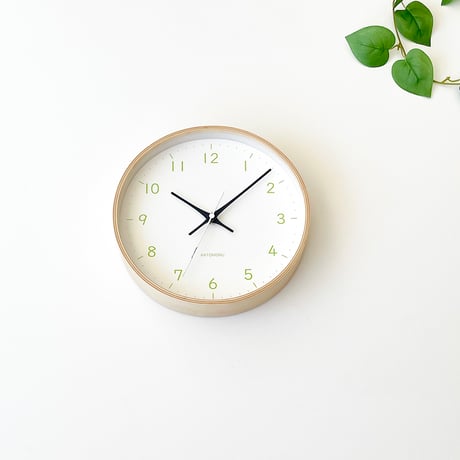 【名入れ付き】 KATOMOKU plywood clock 22 ライトグリーン km-121LG 木製 掛け時計