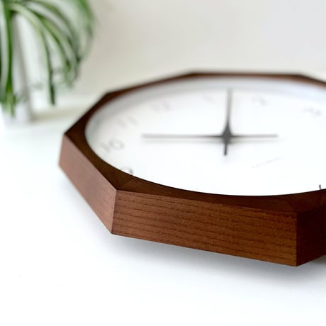 【名入れ付き】KATOMOKU muku clock 7 八角形 ブラウン km-60BR8 掛け時計 木製 静音