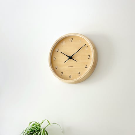【名入れ付き】KATOMOKU muku clock 7 ナチュラル km-83NA 木製 掛け時計