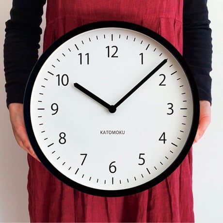 【名入れ付き】KATOMOKU muku clock 4 LL-size ブラック km-138BK 木製 掛け時計